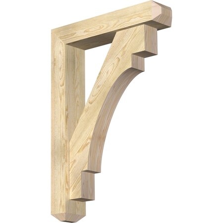 Ekena Millwork Merced Craftsman Rough Sawn Bracket w/ Offset Brace, Douglas Fir, 6"W x 28"D x 40"H BKT0604X28X40MRC04RDF